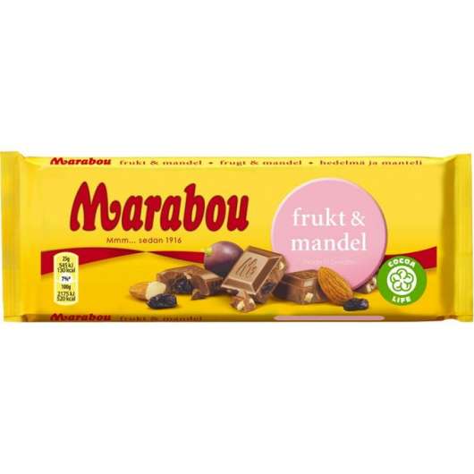 3 x Marabou Chokladkaka Frukt & Mandel