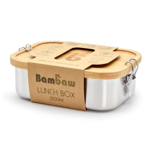 Bambaw Lunch Box Bamboo Lid, 1200 ml