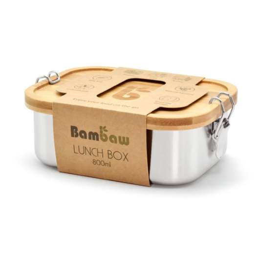 Bambaw Lunch Box Bamboo Lid, 800 ml