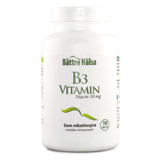 Bättre Hälsa B3 Niacin 10 mg 750 tabl