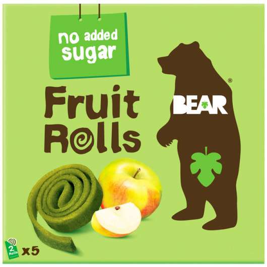 Bear 2 x Torkade Frukt Rolls Äpple 5-pack