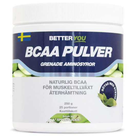 Better You BCAA Pulver, Äpple/Fläder, 250 g