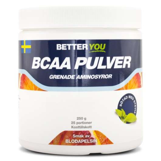 Better You BCAA Pulver, Blodapelsin, 250 g