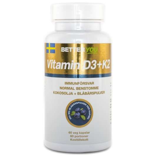 Better You Vitamin D3 + K2, 60 kaps
