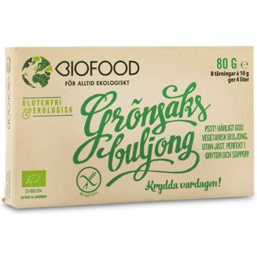 Biofood Grönsaksbuljong Tärning, 8-pack