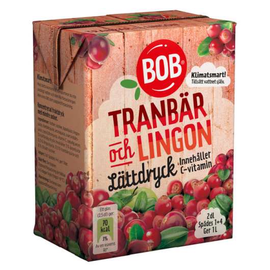 BOB 3 x Lättdryck Tranbär & Lingon