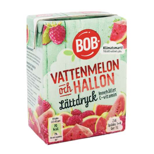 BOB 3 x Lättdryck Vattenmelon & Hallon