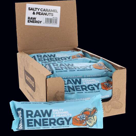 Bombus Raw Energy Raw Energibars Jordnötter & Saltkaramell 20-pack