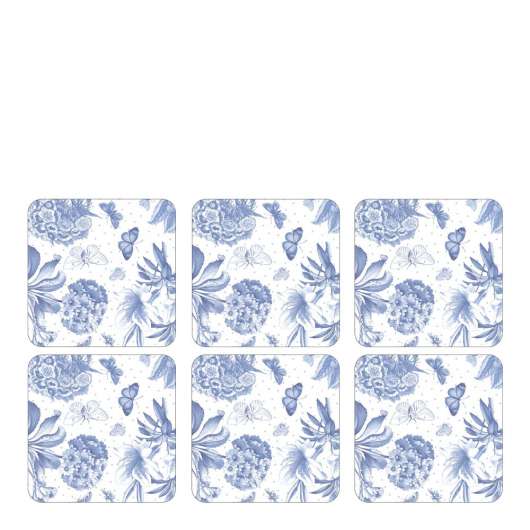 Botanic Blue Glasunderlägg 6-pack