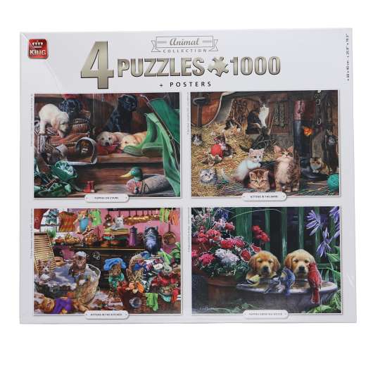 Børnepuslespil Pussel 4in1 Animal Collection 1000 pcs