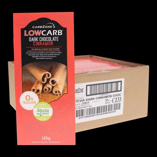 Carbzone Low Carb Mörk Choklad Kanel 12-pack