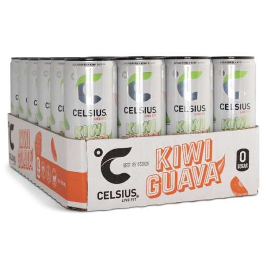 Celsius Kiwi Guava kolsyrad 24-pack