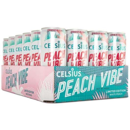 Celsius Peach Vibe kolsyrad 24-pack