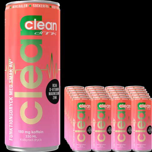 Clean Drink Energidryck Äpple & Melon 24-pack