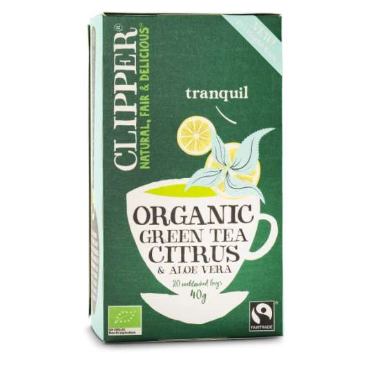 Clipper Green Tea Citrus Aloe Vera EKO, 20 påsar