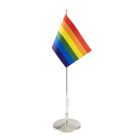 Dacapo Silver - Flaggstång med Prideflagga Nysilver 42 cm