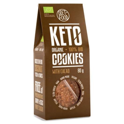 Diet Food Keto Organic Crackers Cocoa 80 g