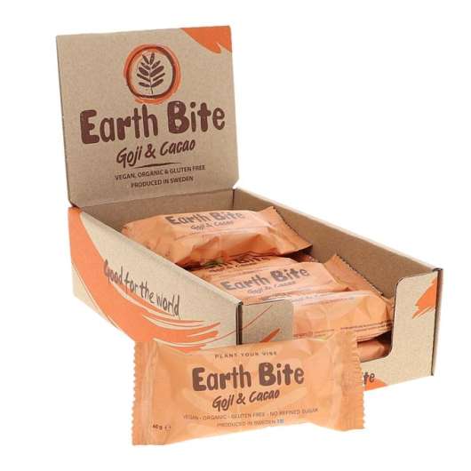 Earth Bite Rawbar Gojibär & Kakao Eko 12-pack