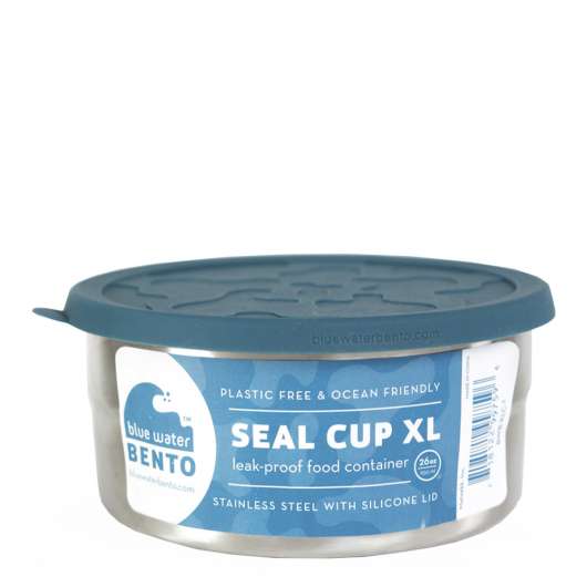 ECO lunchbox - Seal Cup Rund burk XL 15,5 cm Blå