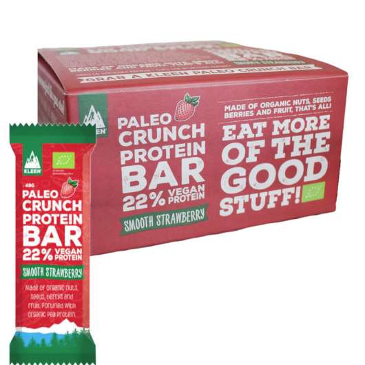 Eko Hel Låda Proteinbars "Raw Strawberry" 12 x 48g - 40% rabatt