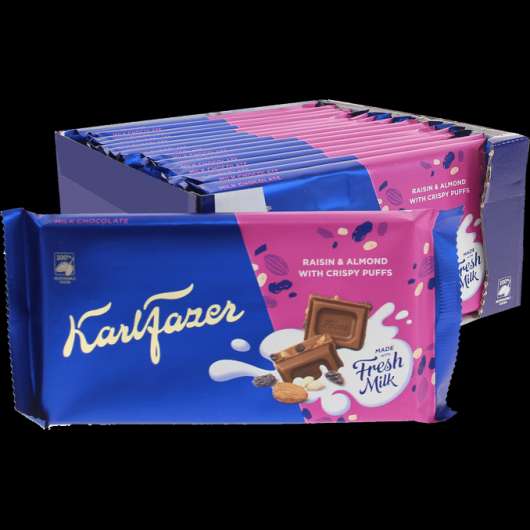 Fazer Mjölkchoklad Mandel Russin Krisp 16-pack