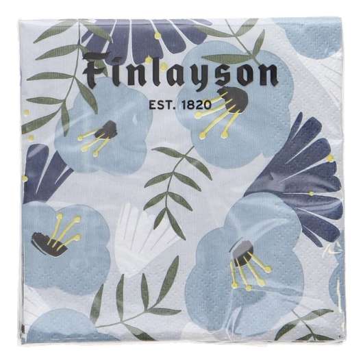 Finlayson 2 x Servetter Ljusblåa Blommor
