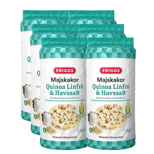 Friggs Majskakor Quinoa, Linfrö & Havssalt 6-pack