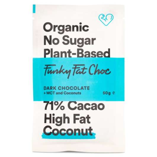 Funky Fat Foods Choklad, Kokos, 50 g