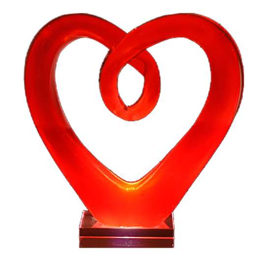 Glasskulptur Hjärta 12,5 cm Röd