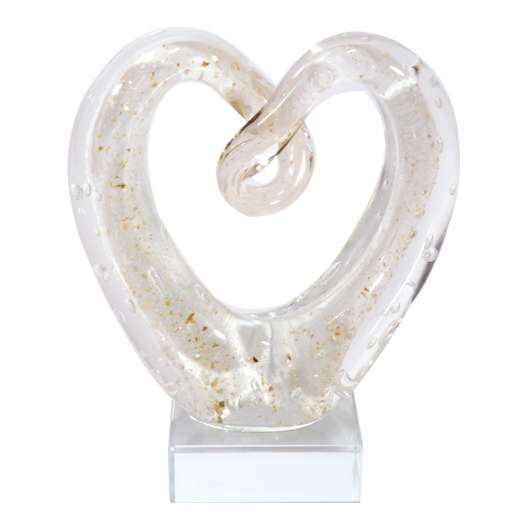 Glasskulptur Hjärta 12,5 cm Vit