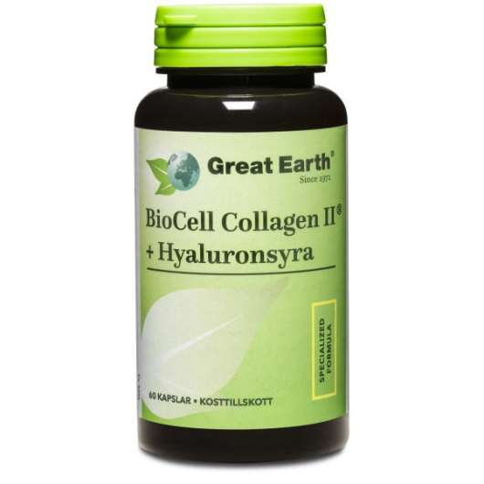 Great Earth Biocell Collagen II + Hyaluronsyra 60 kaps