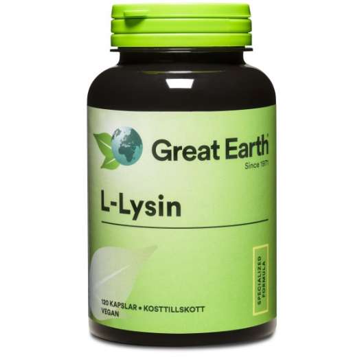 Great Earth L-Lysin, 120 kaps