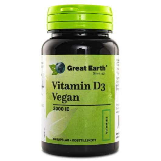 Great Earth Vitamin D3 Vegan 3000 IE 60 kaps