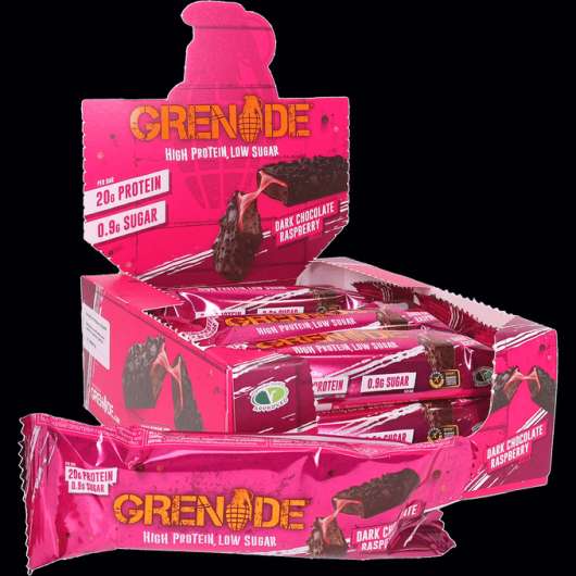 Grenade Proteinbar Mörk Choklad Hallon 12-pack