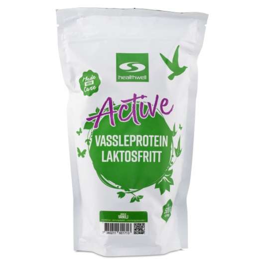 Healthwell Active Vassleprotein Laktosfritt, Vanilj, 500 g