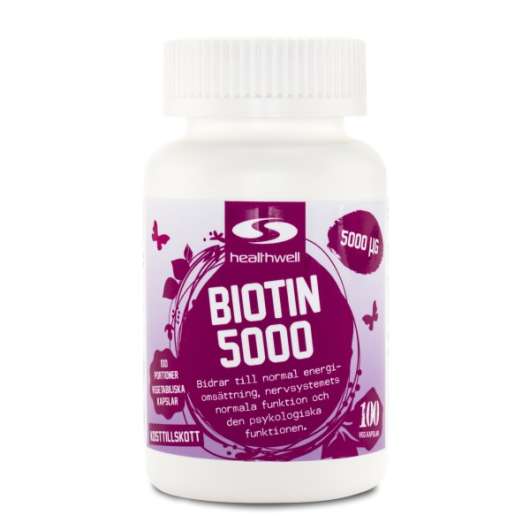 Healthwell Biotin 5000, 100 kaps