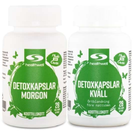 Healthwell Detoxkapslar Morgon & Kväll, Paket