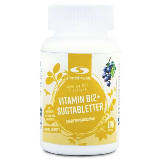 Healthwell Vitamin B12+ Sugtabletter 100 tabl