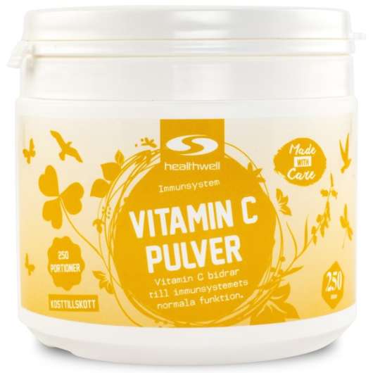 Healthwell Vitamin C Pulver - Kort datum 250 g