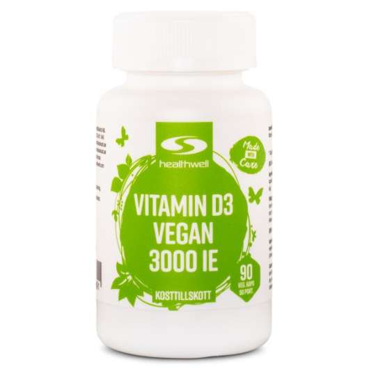 Healthwell Vitamin D3 Vegan 3000 IE 90 kaps