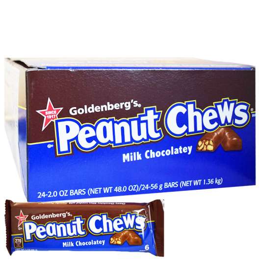 Hel Låda Godis "Peanut Chews" 24 x 56g - 40% rabatt
