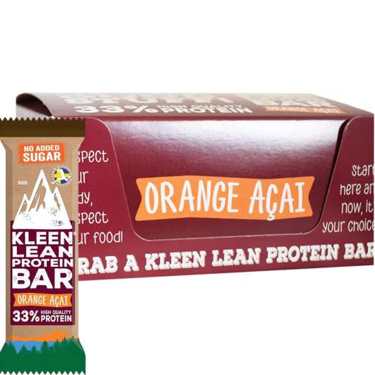 Hel Låda Proteinbars "Orange Acai" 16 x 50g - 50% rabatt