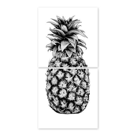 Kakeldekor Ananas 15x15 cm 2-pack Transparent