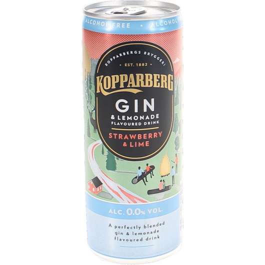 Kopparberg 3 x Gin & Lemonad Strawberry/Lime Alkoholfri