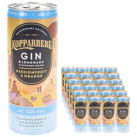 Kopparberg Gin & Lemonade Passionfruit/Orange Alkoholfri 24-pack
