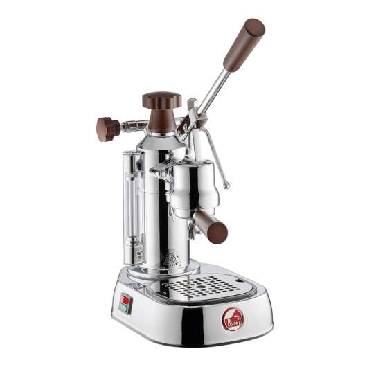 La Pavoni - Europiccola Manuell kaffemaskin med hävarm Kromad Mässing Brun knopp
