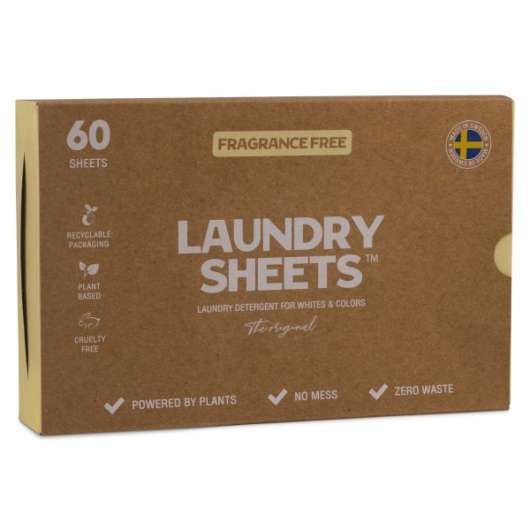 Laundry Sheets Fragrance Free, 60-pack