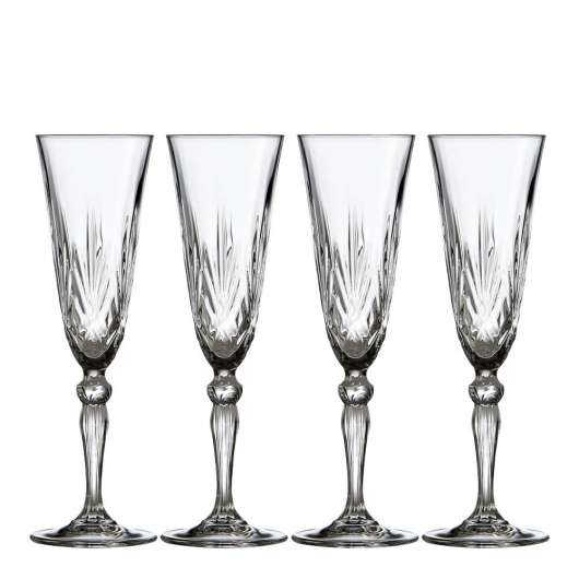 Lyngby Glas - Melodia Champagneglas 16 cl 4-pack Klar