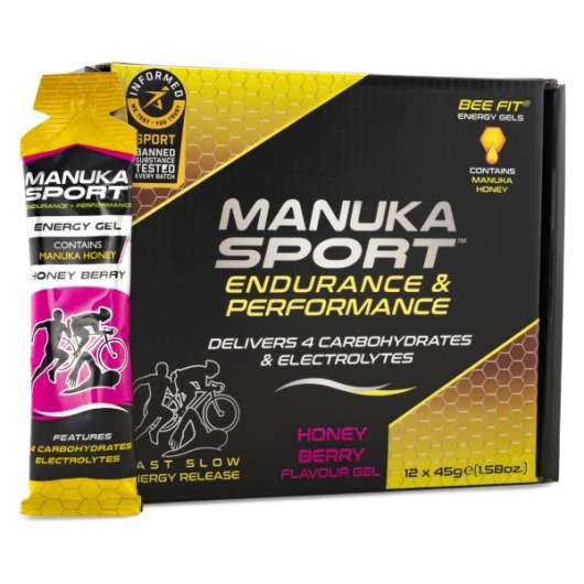 Manuka Sport Energy Gel Honung Björnbär 12-pack