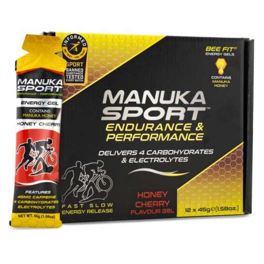 Manuka Sport Energy Gel Honung Körsbär 12-pack